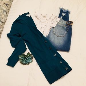 Teal old navy cardigan